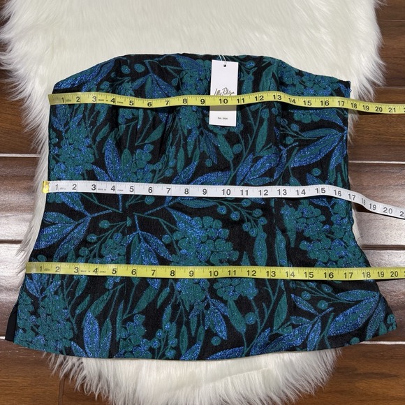 Lilly Pulitzer Women's Size 10 Lagoon Berry Brocade Camilo‎ Strapless Corset Top - Picture 3 of 10